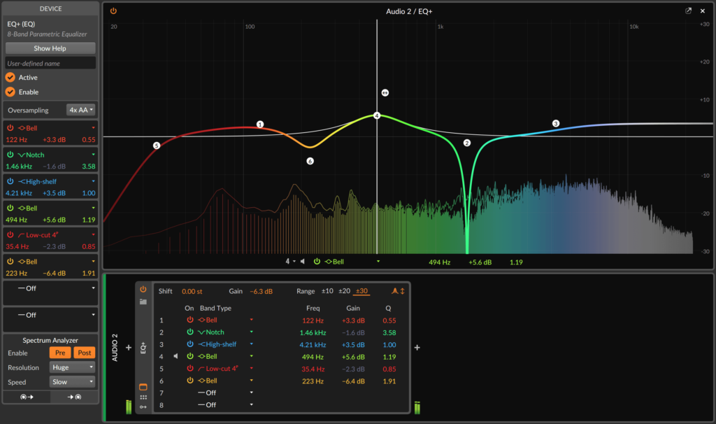 Bitwig Studio 3.2 EQ+