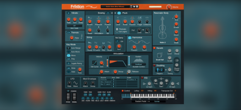 Reason Studios Friktion, Physical Modeling String Synthesizer For Reason