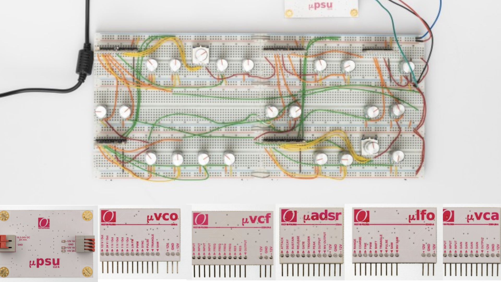 Syntaxis Micromodular, An Analog Modular Synthesizer On A Breadboard