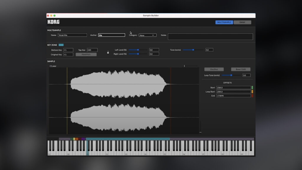 Korg Wavestate sample builder