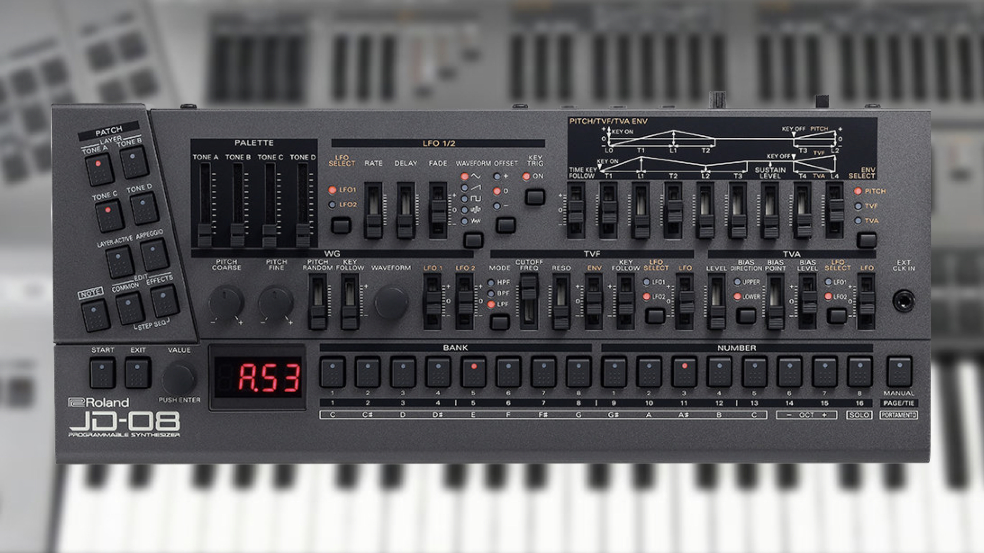 Roland JD-08, the JD-800 Synthesizer emulation in boutique