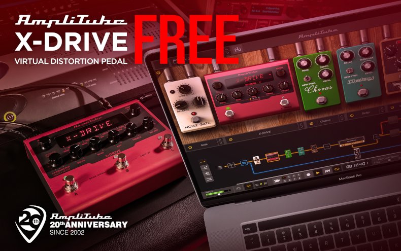 IK Multimedia AmpliTube X-Drive distortion pedal plugin, FREE download for  a limited time