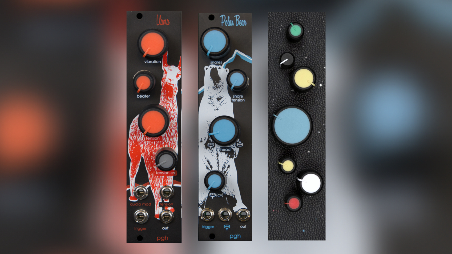 Llama & Polar Bear, kick and snare drum modules from Pittsburgh 