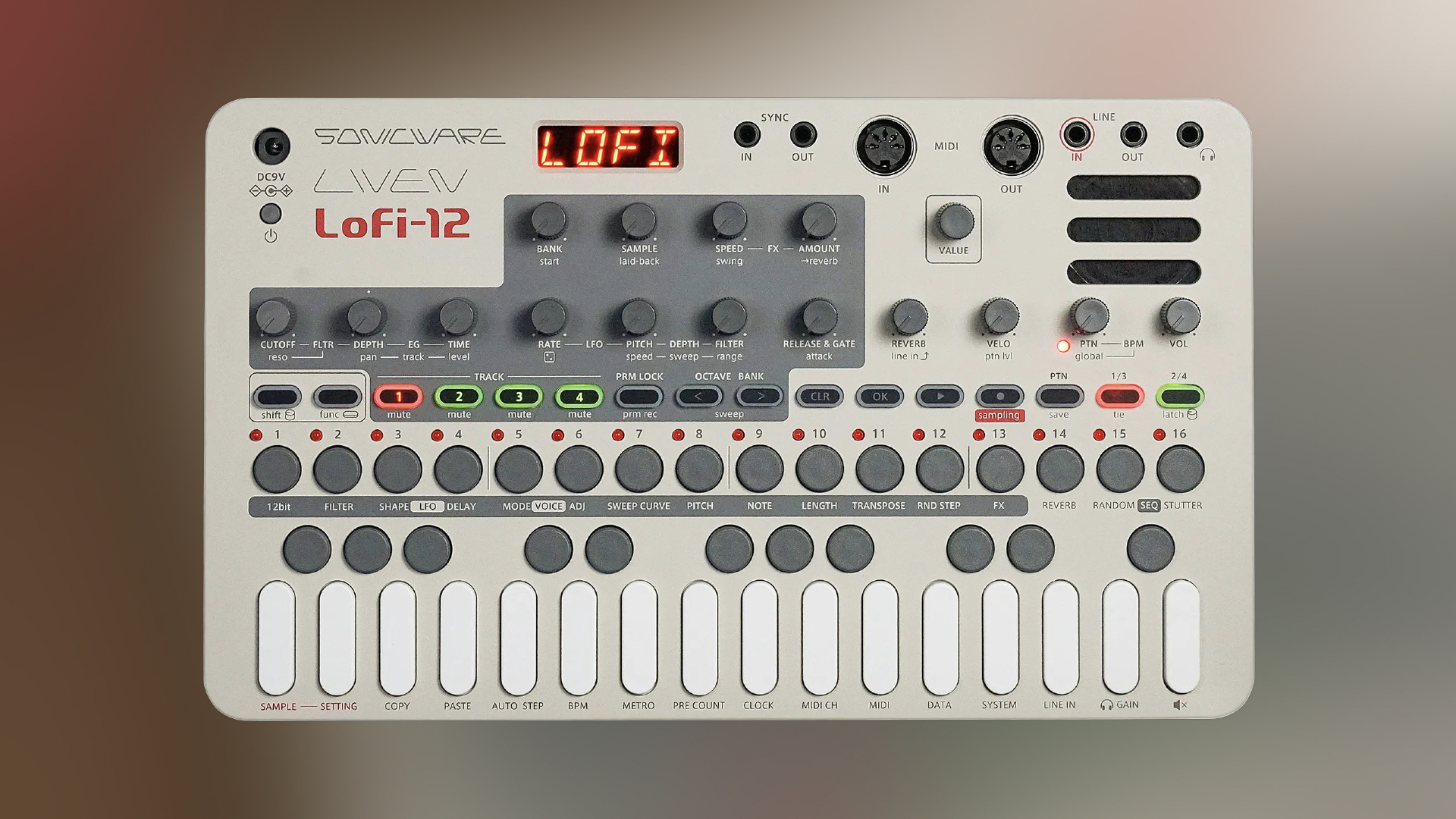 Sonicware LIVEN LoFi-12, a retro sampler groovebox for on the go