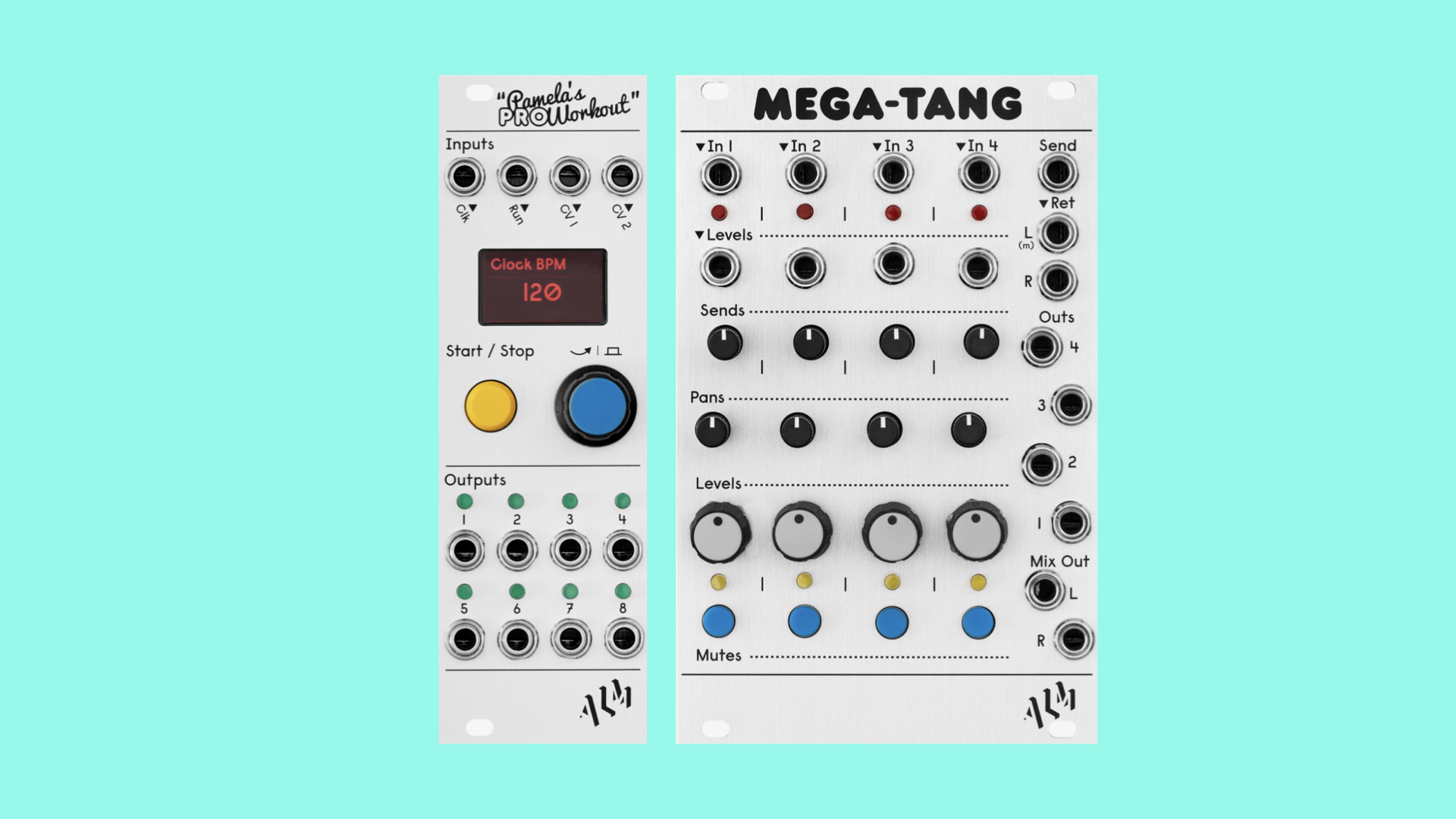 Busy Circuits ALM033 MEGA-TANG quad VCA and stereo mixer, and